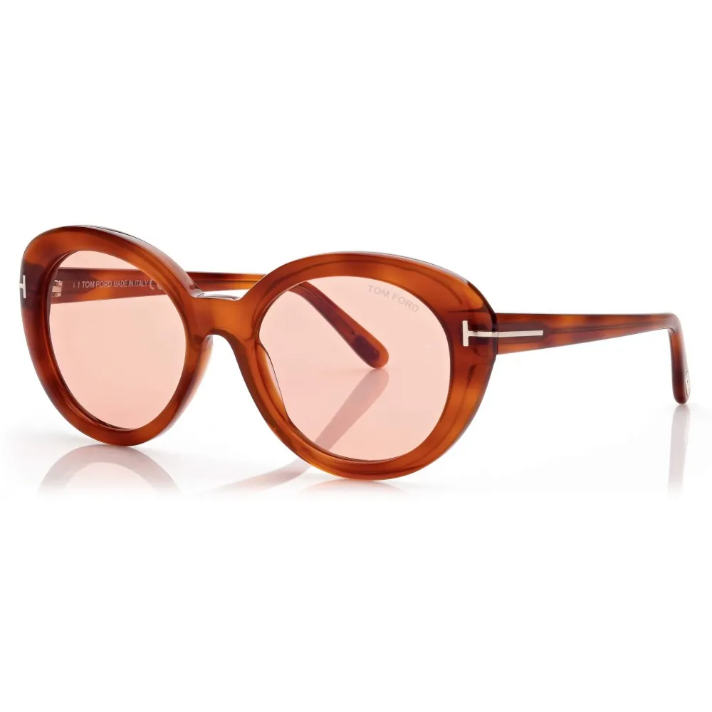 Tom Ford - Lily Sunglasses - Occhiali da Sole Ovale - Havana Bionda - FT1009