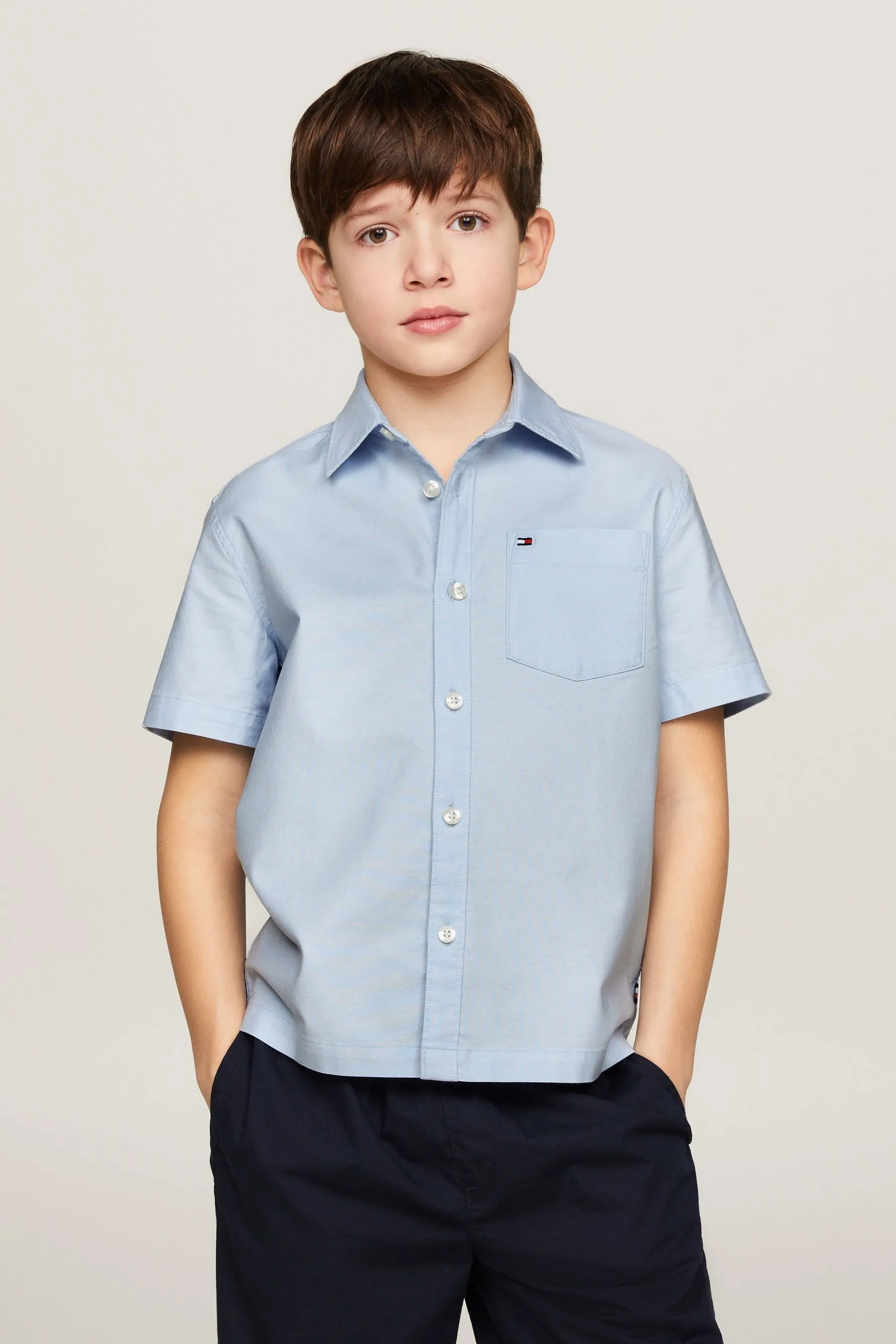Tommy Hilfiger - Camicia a Oxford tinta unita    