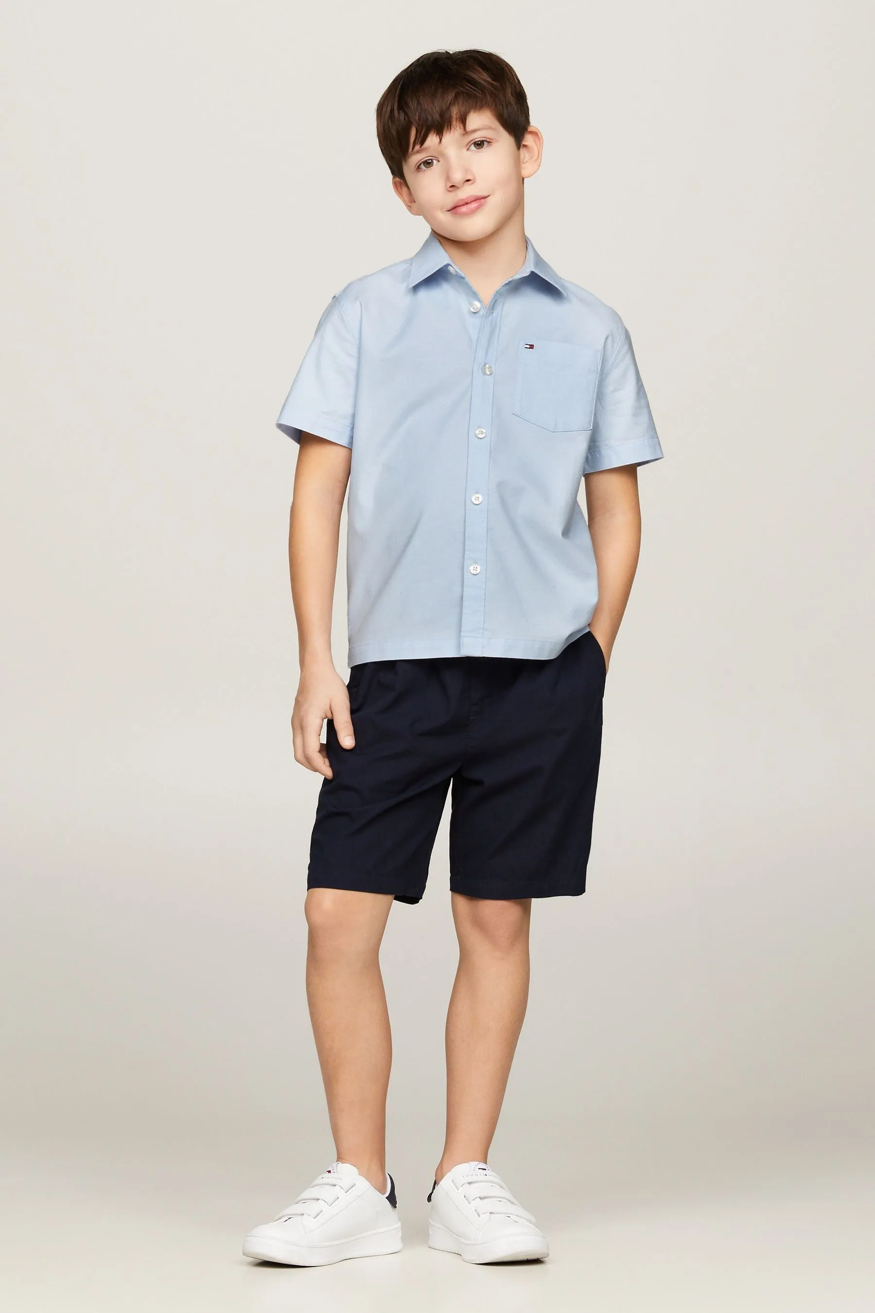 Tommy Hilfiger - Camicia a Oxford tinta unita    