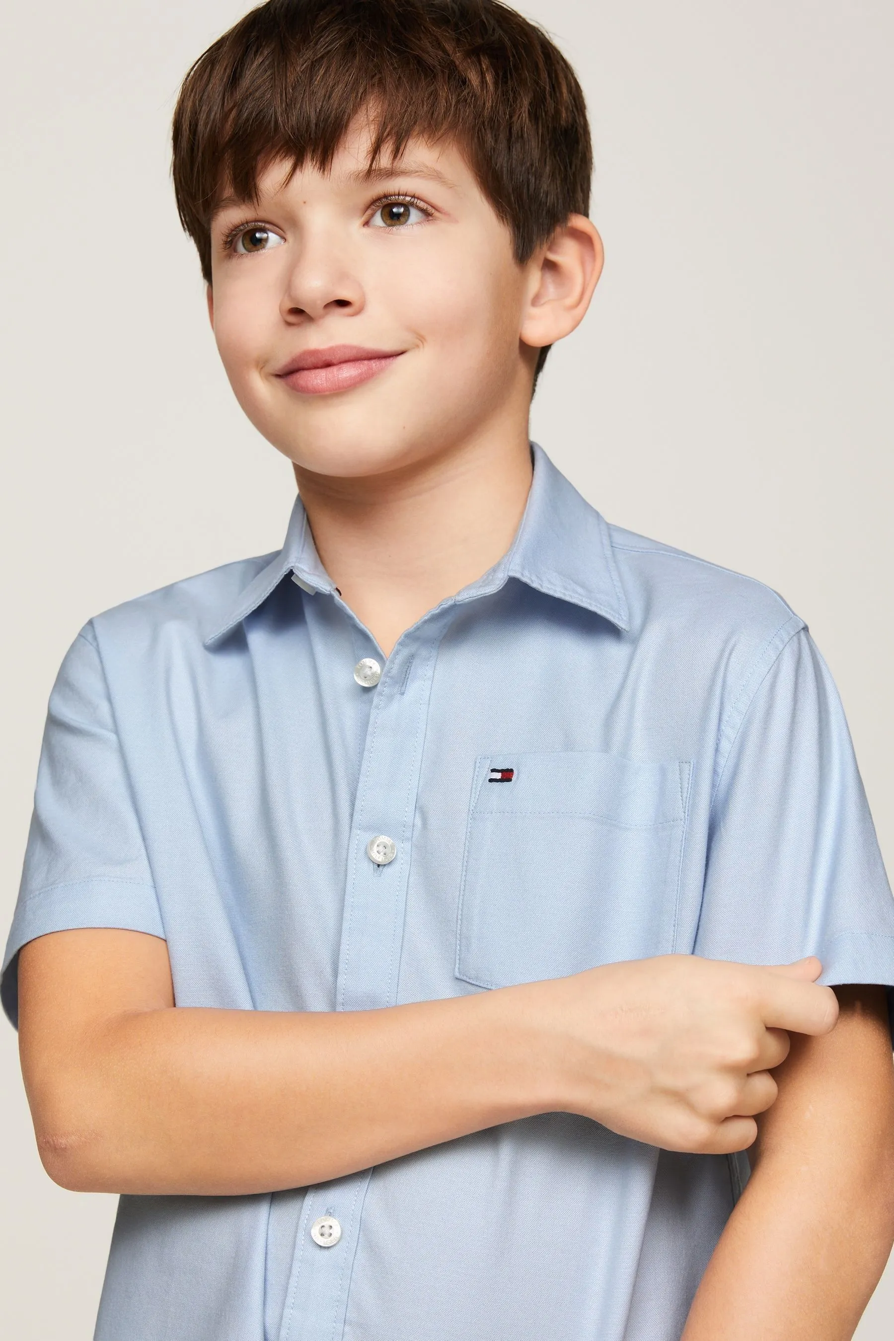 Tommy Hilfiger - Camicia a Oxford tinta unita    