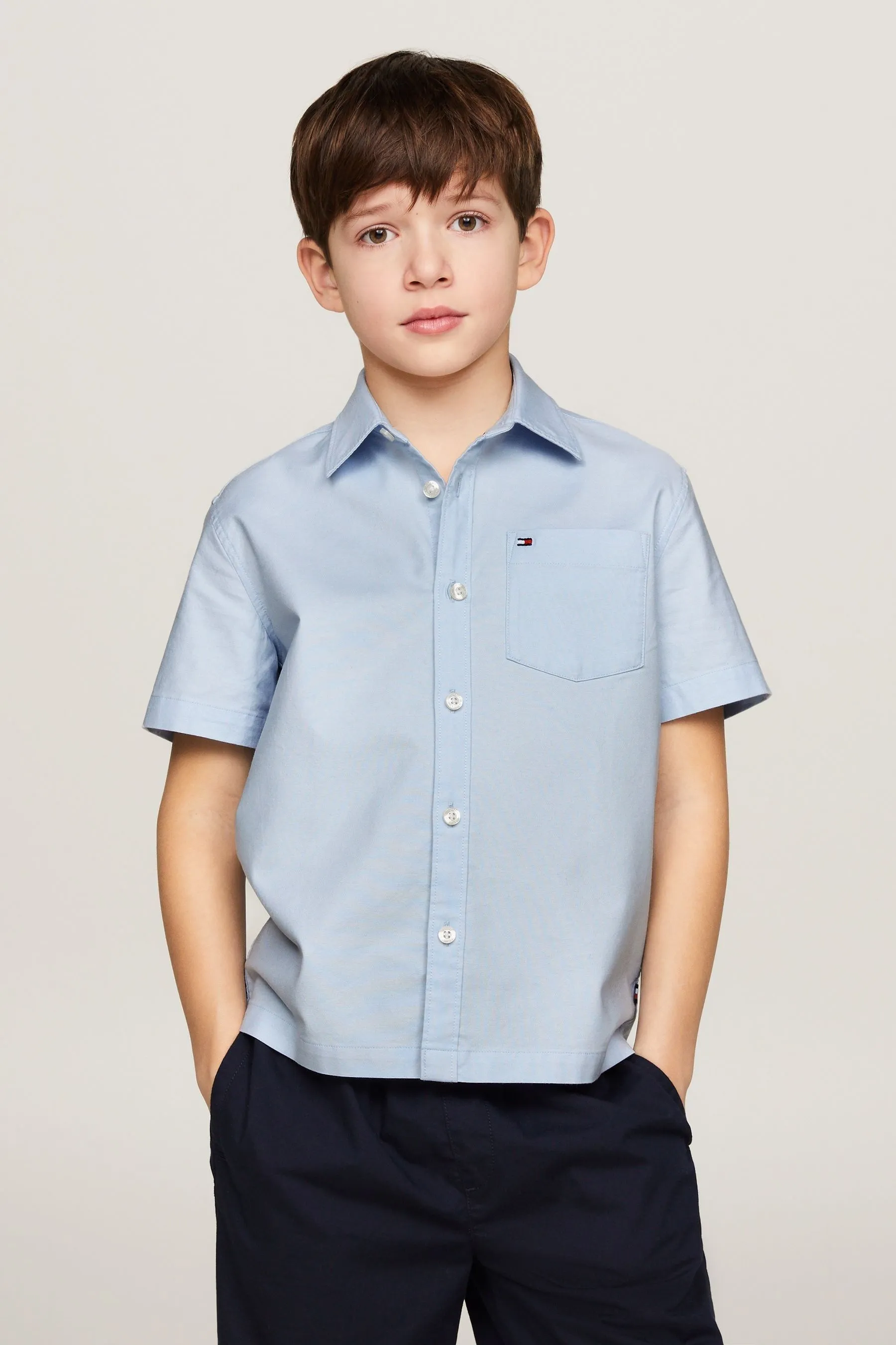 Tommy Hilfiger - Camicia a Oxford tinta unita    