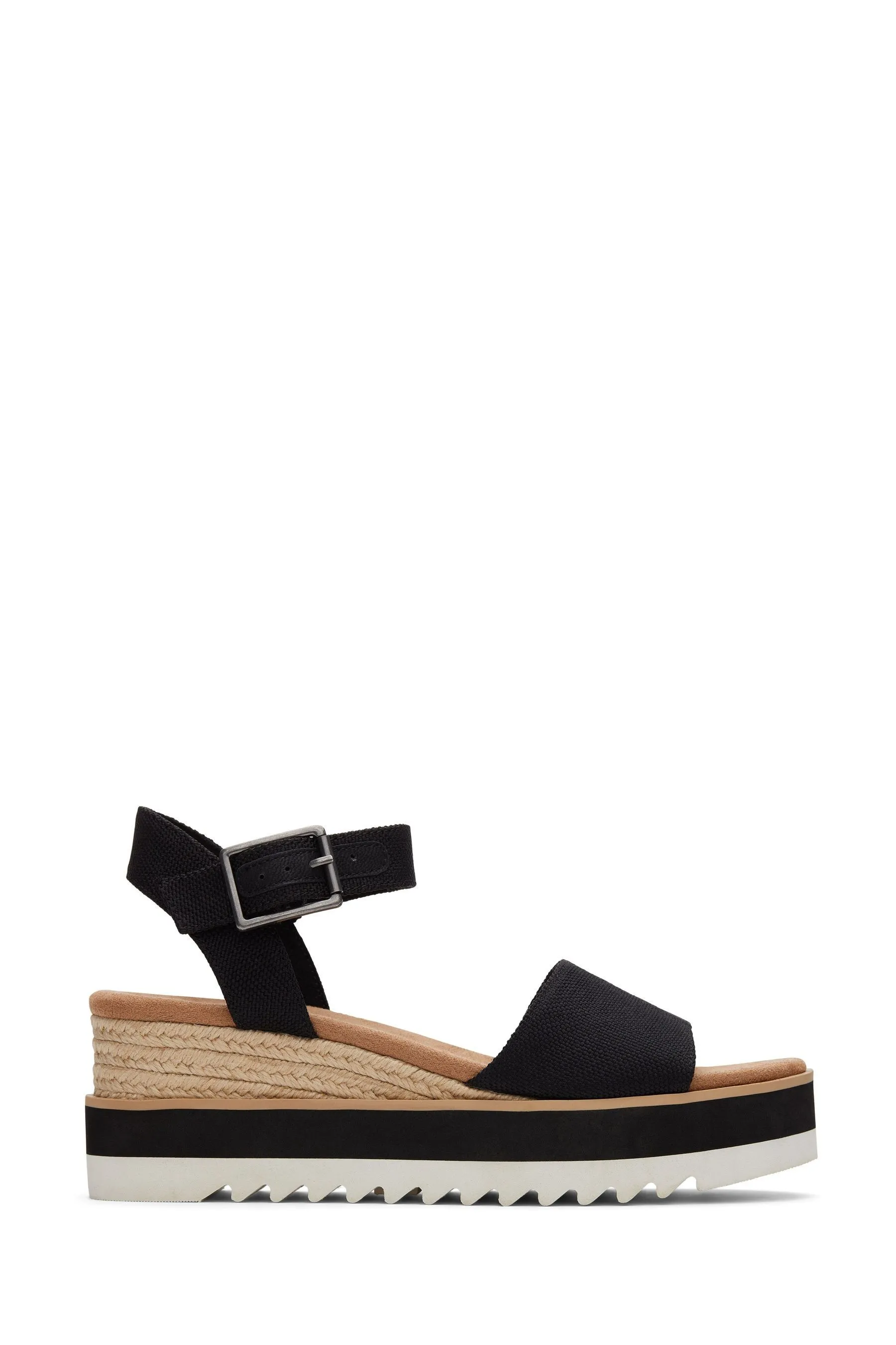 TOMS Diana Wedge Sandals in Black - Tela    