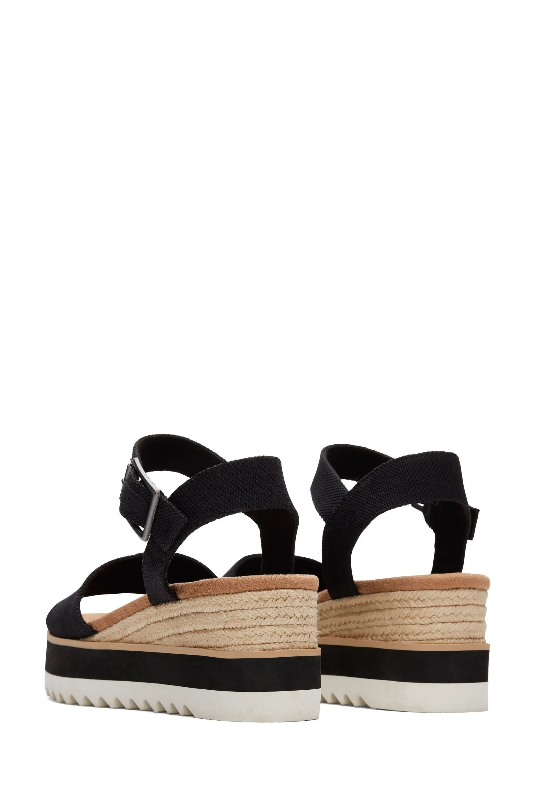 TOMS Diana Wedge Sandals in Black - Tela    