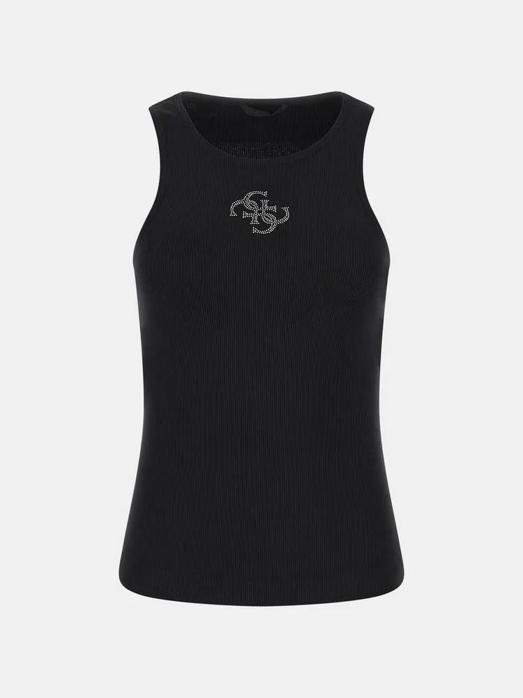 Top Guendalina - Canotta con Logo Strass