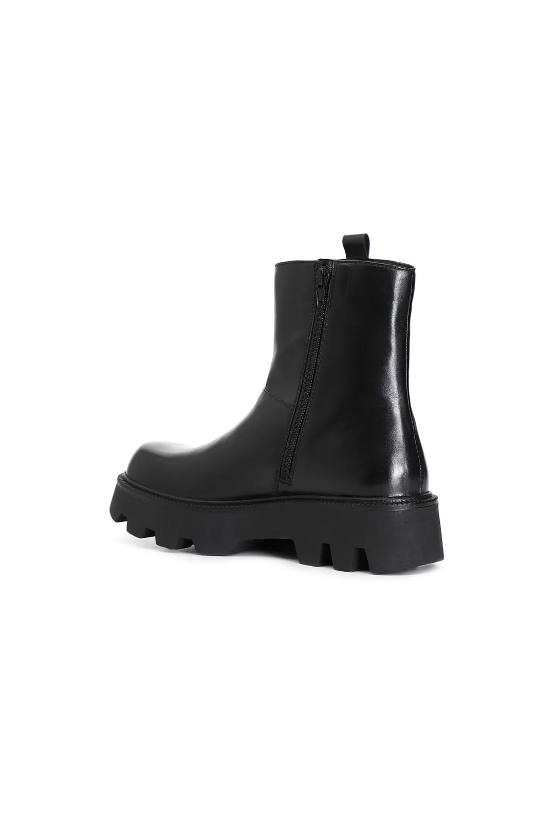 tronchetto donna in pelle nero