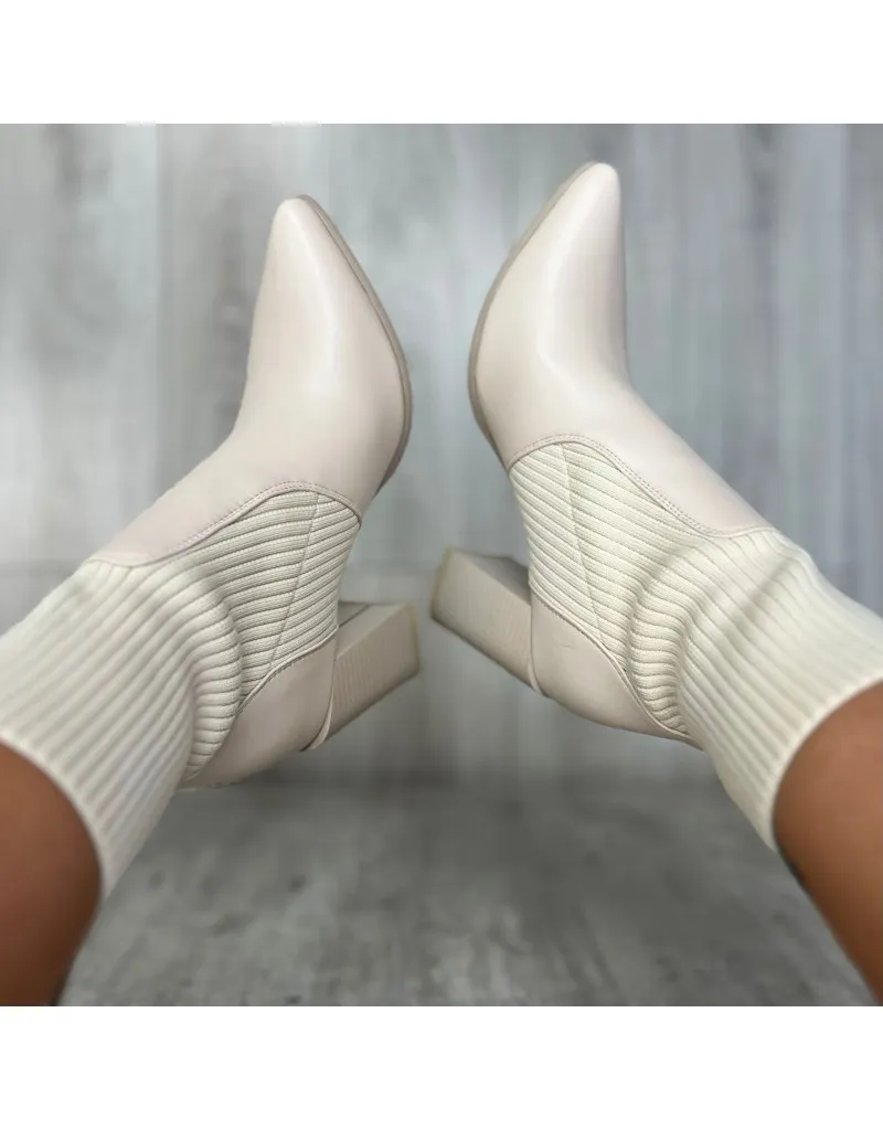 TRONCHETTO IN ECOPELLE E TESSUTO BEIGE