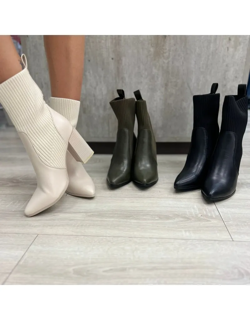 TRONCHETTO IN ECOPELLE E TESSUTO BEIGE