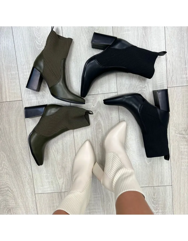TRONCHETTO IN ECOPELLE E TESSUTO BEIGE