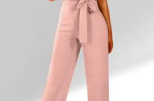 Tuta a maniche corte Nelia, rosa chiaro
