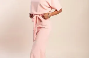 Tuta a maniche corte Nelia, rosa chiaro