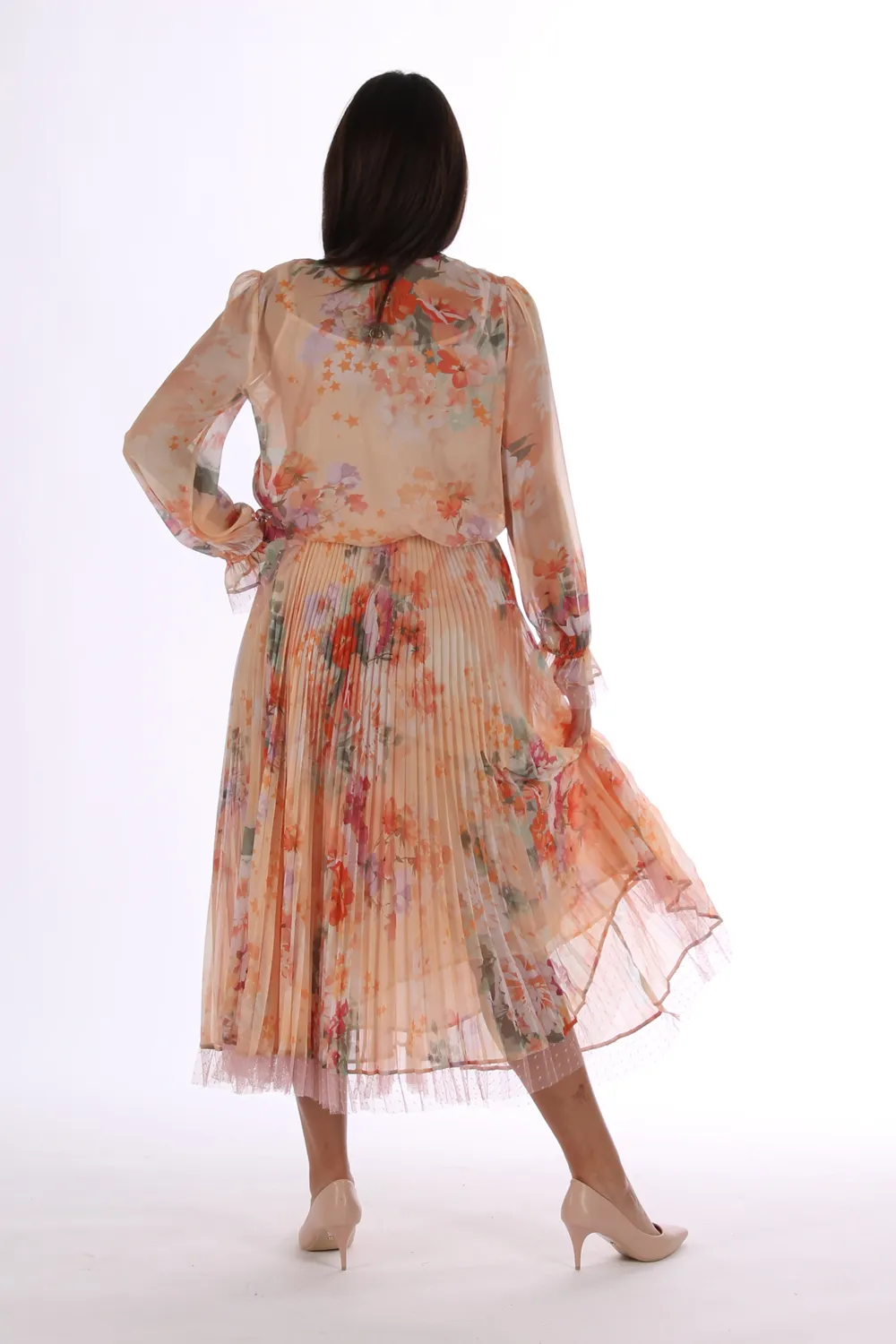 TWINSET | GONNA LUNGA IN CREPONNE PLISSÈ - Punto Blu