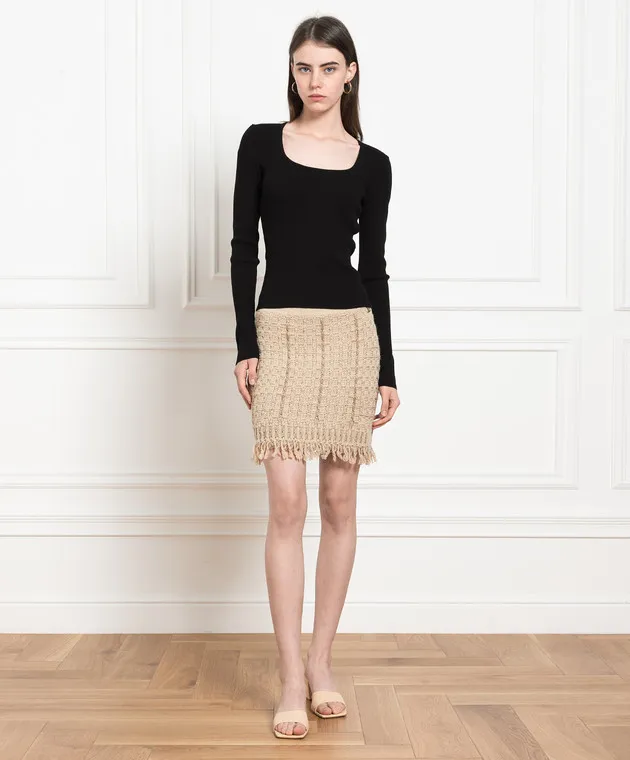 Twinset Maglietta a maniche lunghe a righe nere 232TP3173