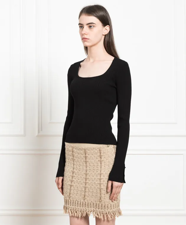 Twinset Maglietta a maniche lunghe a righe nere 232TP3173