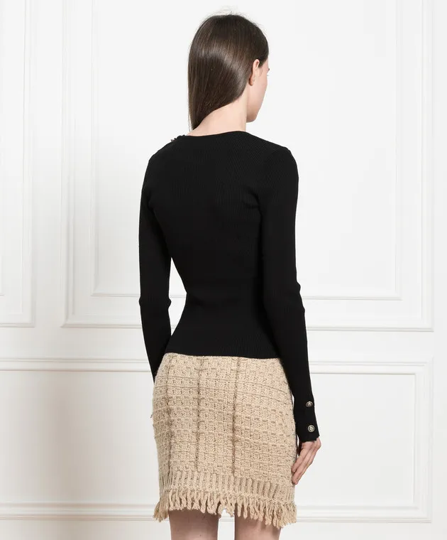 Twinset Maglietta a maniche lunghe a righe nere 232TP3173