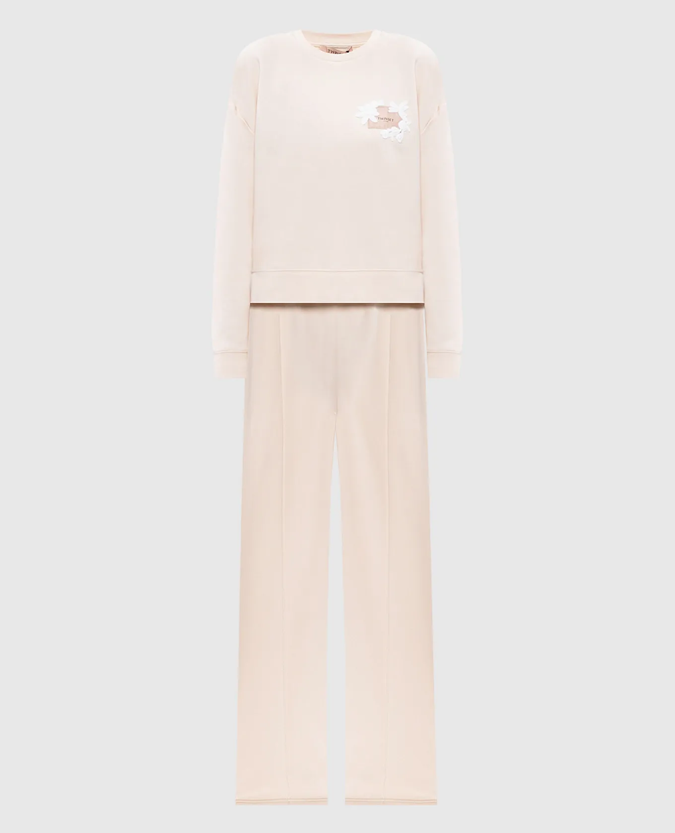 Twinset Tuta beige con logo 242TP2495
