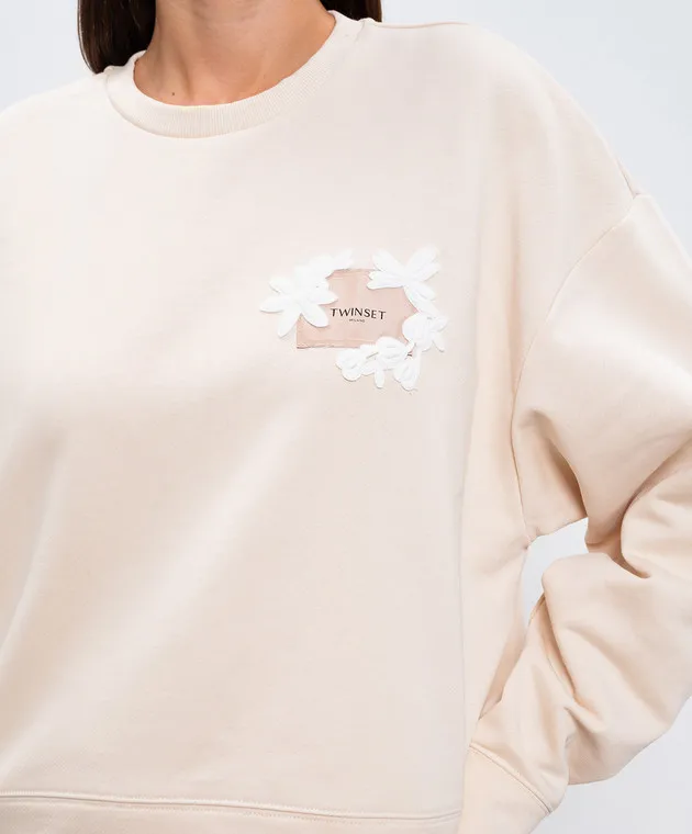 Twinset Tuta beige con logo 242TP2495