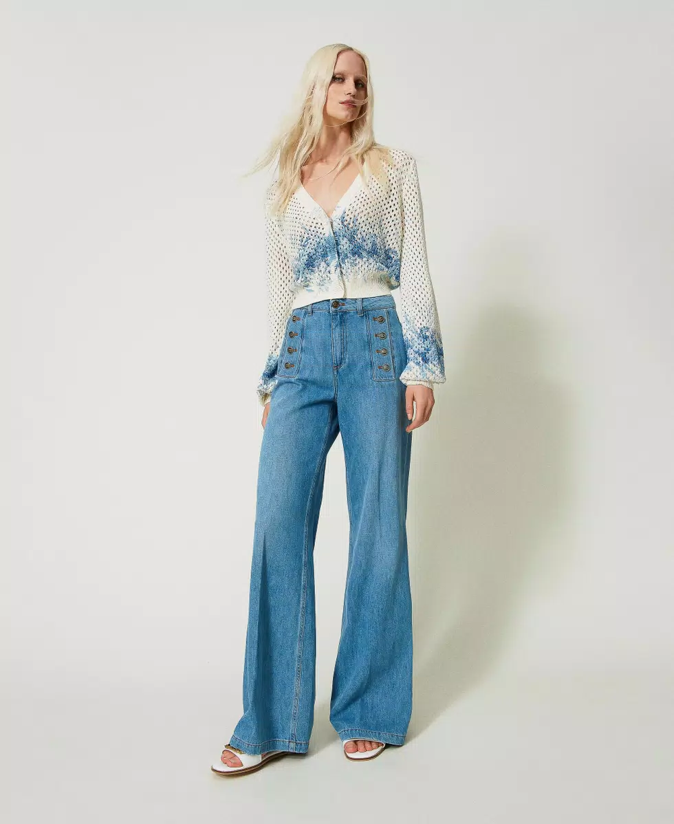 Twinset  ---------    ------------TWIN-SET Pantaloni 241tp2631 blu DENIMMEDIO 01611