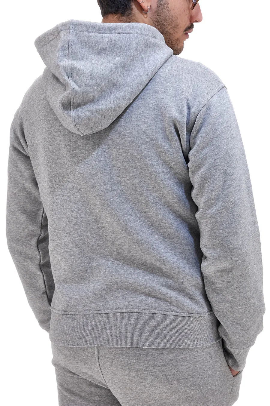   US GOLF CLUB Felpa con cappuccio grigia e zip frontale US GOLF CLUB 1279