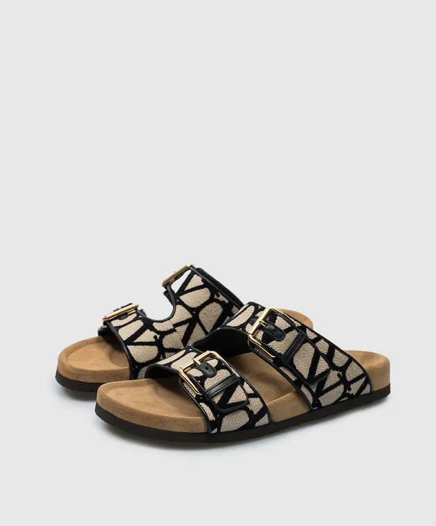 Valentino Infradito combinate Toile Iconographe beige 4W0S0IZ4JLL