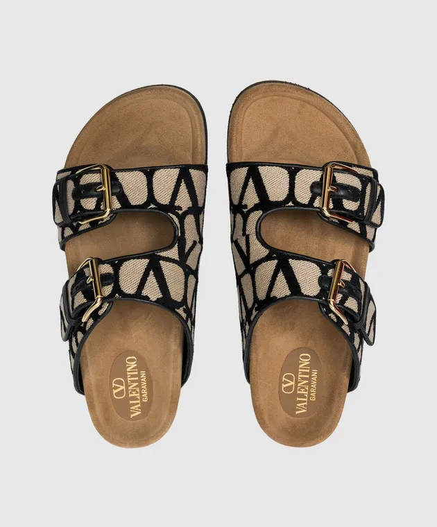 Valentino Infradito combinate Toile Iconographe beige 4W0S0IZ4JLL