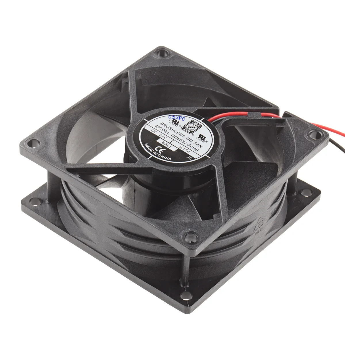 Ventola assiale in c.c. RS PRO, 84.9m³/h, 24 V c.c., 80 x 80 x 32mm