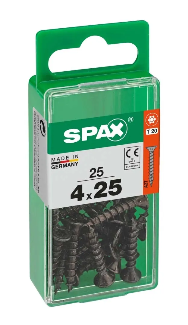 Vite Spax testa multipla svasata t-star plus t20 zincatura nera s 25 pz