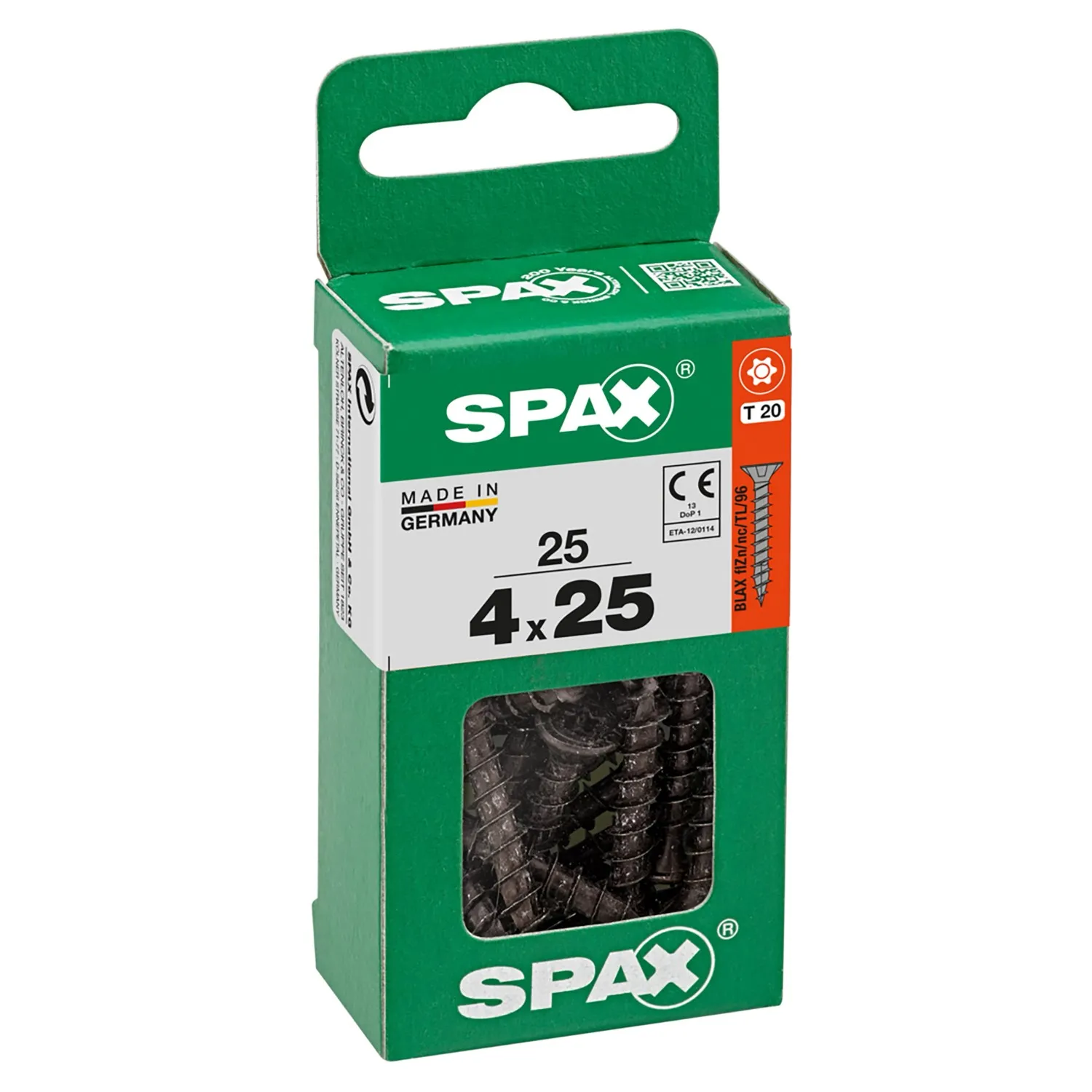 Vite Spax testa multipla svasata t-star plus t20 zincatura nera s 25 pz
