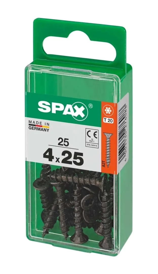 Vite Spax testa multipla svasata t-star plus t20 zincatura nera s 25 pz