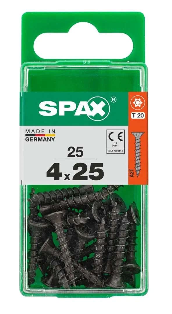 Vite Spax testa multipla svasata t-star plus t20 zincatura nera s 25 pz