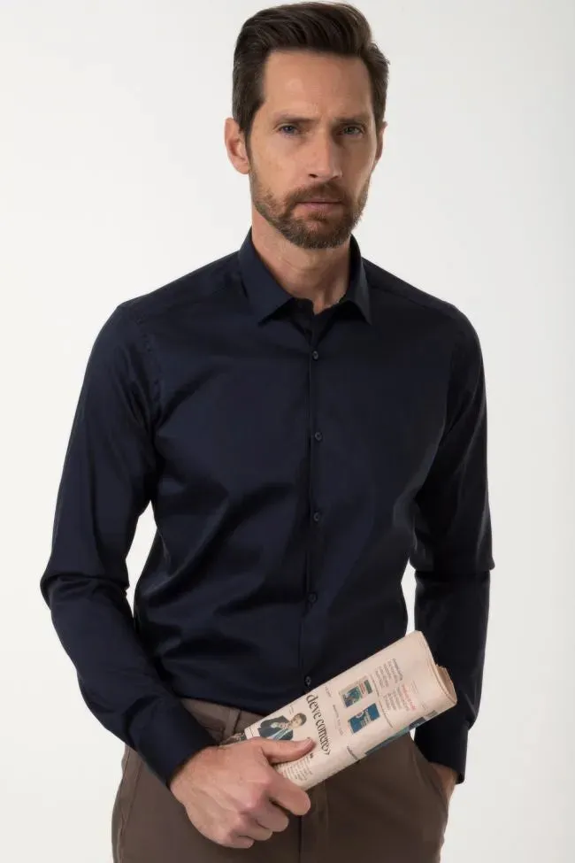 W3-UVAF52 Camicia Slim Nera Man  