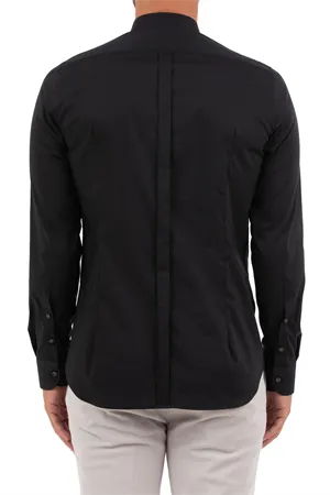 W3-UVAF52 Camicia Slim Nera Man  