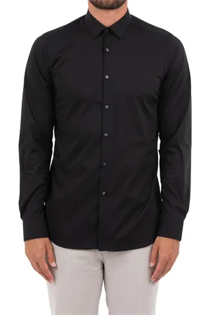 W3-UVAF52 Camicia Slim Nera Man  
