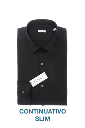 W3-UVAF52 Camicia Slim Nera Man  