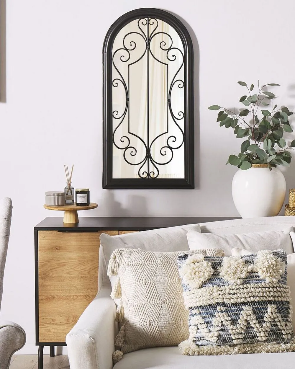 Wall Mirror CAMPEL 49 cm 97 cm Metal Black