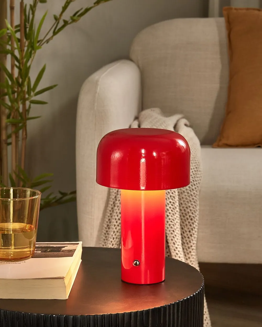 Wireless LED Table Lamp BESOS With Dimmer Metal Red