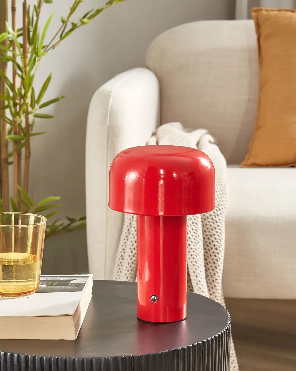 Wireless LED Table Lamp BESOS With Dimmer Metal Red