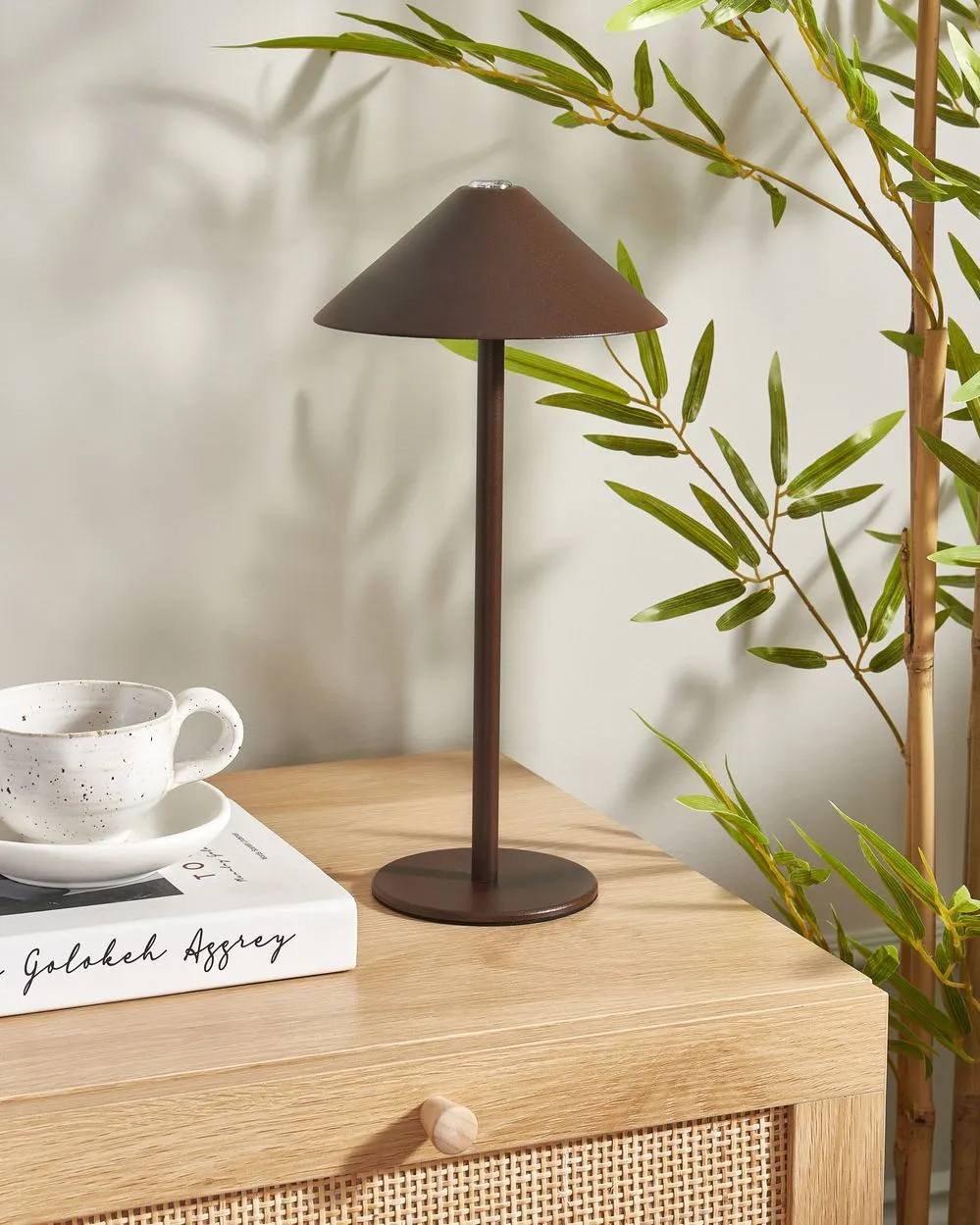 Wireless LED Table Lamp FRANCOLI With Dimmer Metal Brown