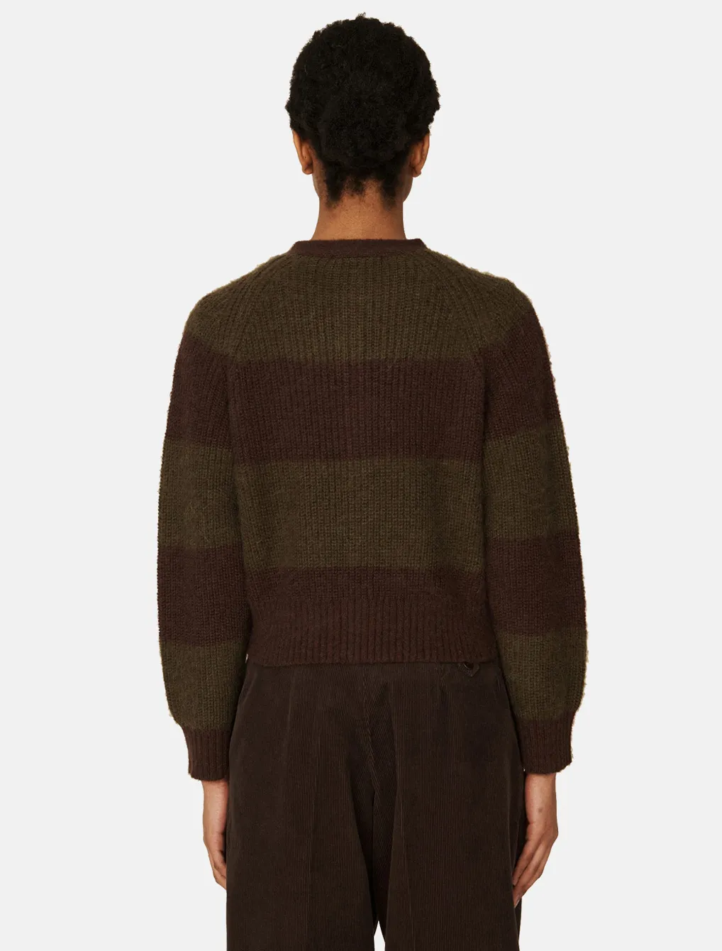 YMC Foxtail Alpace Cardigan Green Brown