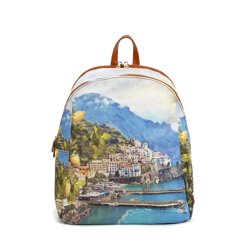 Zaino Donna Y NOT con Due Scomparti YES-601 Stampa Lemon Coast