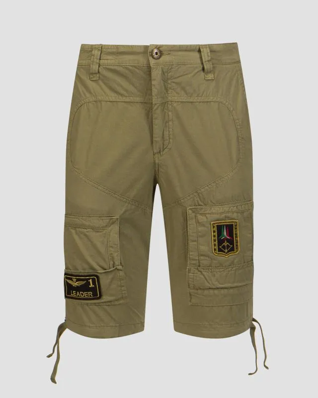 Zielone szorty cargo męskie Aeronautica Militare 241be041ct1122-39261